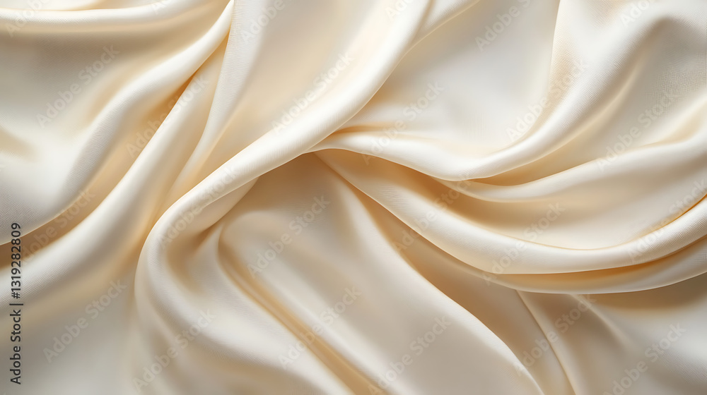 Silk Fabric: A luxurious close-up of draped silk fabric, its soft ivory color and delicate folds creating a sense of opulence and elegance. Silk Fabric: A luxurious close-up of draped silk fabric, its soft ivory color and delicate folds creating a sense of opulence and elegance.