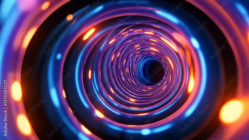 Energetic Light Tunnel Journey: Abstract Visualization of Space and Time Distortion Energetic Light Tunnel Journey: Abstract Visualization of Space and Time Distortion