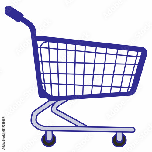 cartoon supermarket grocery cart vector  illustration