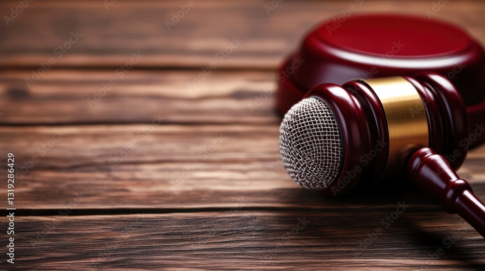 Obraz premium Wooden gavel on rustic table