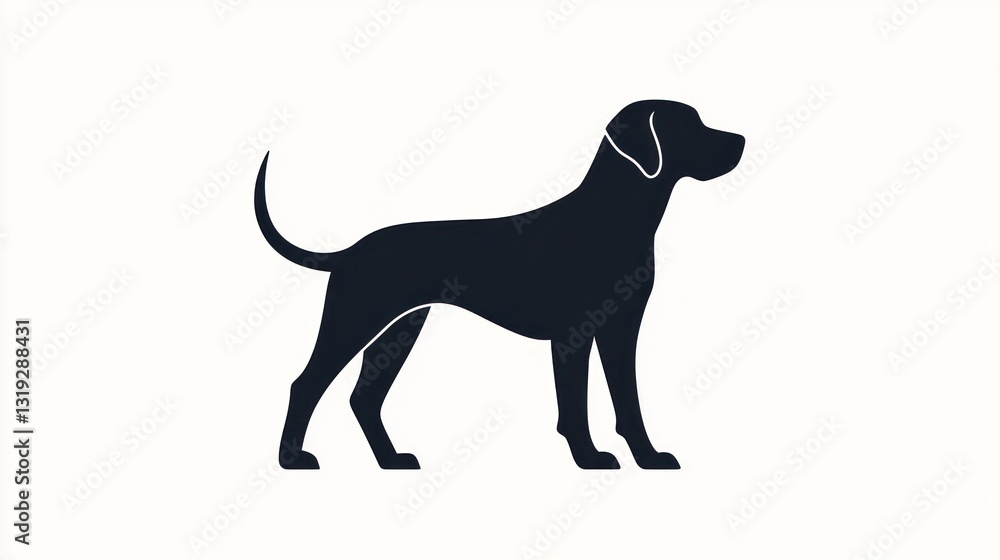 Profile view of a dog silhouette Profile view of a dog silhouette