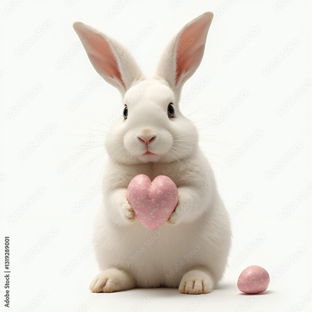 Obraz premium white rabbit on white background