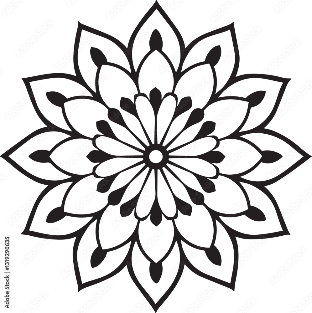 Fototapeta premium High-Resolution Peacock Silhouette Mandala Vector Design