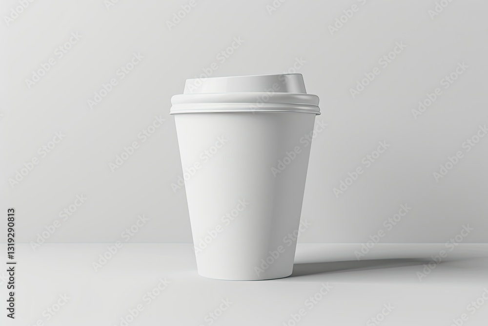Vibrant Color Visual of a White Cup with a Lid for Mockup Vibrant Color Visual of a White Cup with a Lid for Mockup