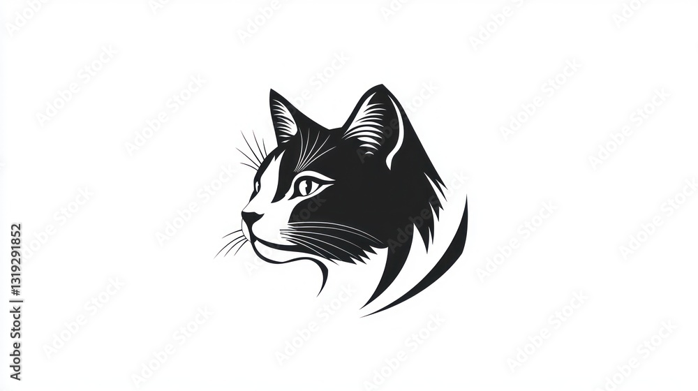 Profile view of a stylized cat Profile view of a stylized cat
