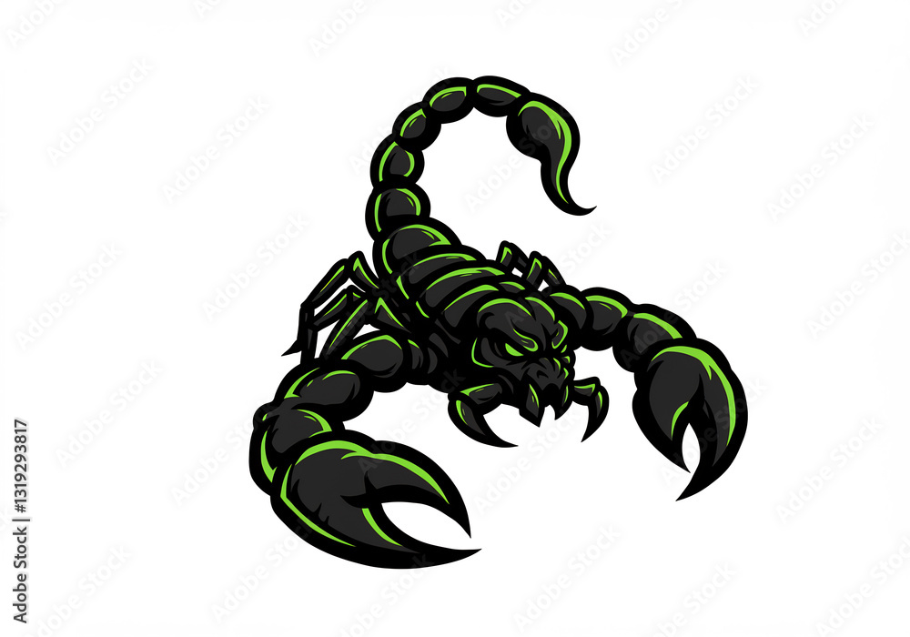 Black And Green Pixel Art Scorpion Illustration Black And Green Pixel Art Scorpion Illustration