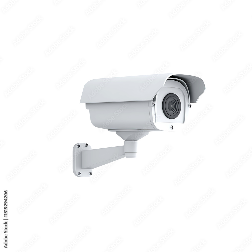 A sleek, white security camera with a protective hood and sturdy bracket, mounted against a dark background, offering surveillance and peace of mind. A sleek, white security camera with a protective hood and sturdy bracket, mounted against a dark background, offering surveillance and peace of mind.