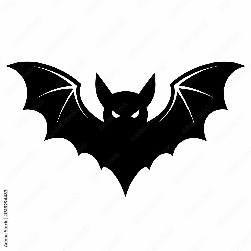 Black Bat in Silhouette - Vector Artwork Black Bat in Silhouette - Vector Artwork