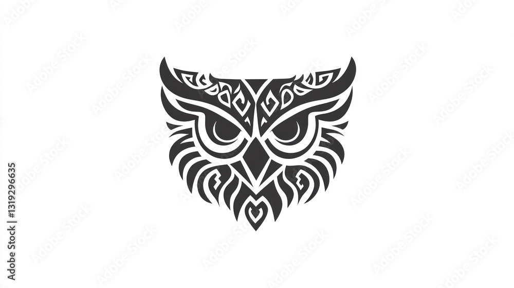 Fototapeta premium Ornate Owl Face Graphic Design