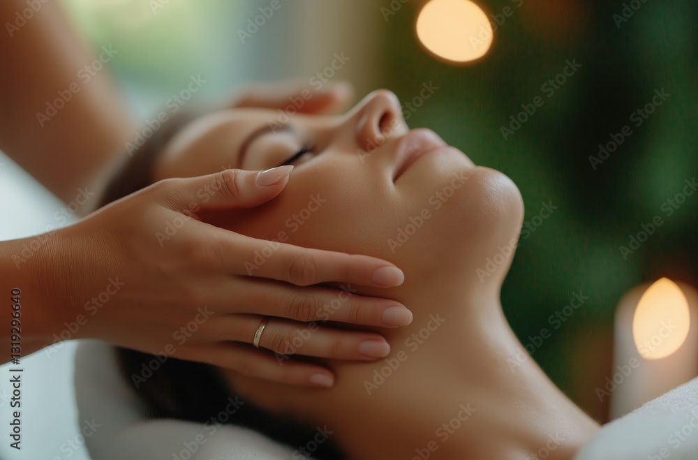 custom made wallpaper toronto digitalRelaxing facial massage experience spa retreat wellness tranquil environment close-up view self-care concept