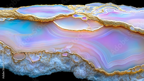 elegant agate stone with gold veins and colorful swirls