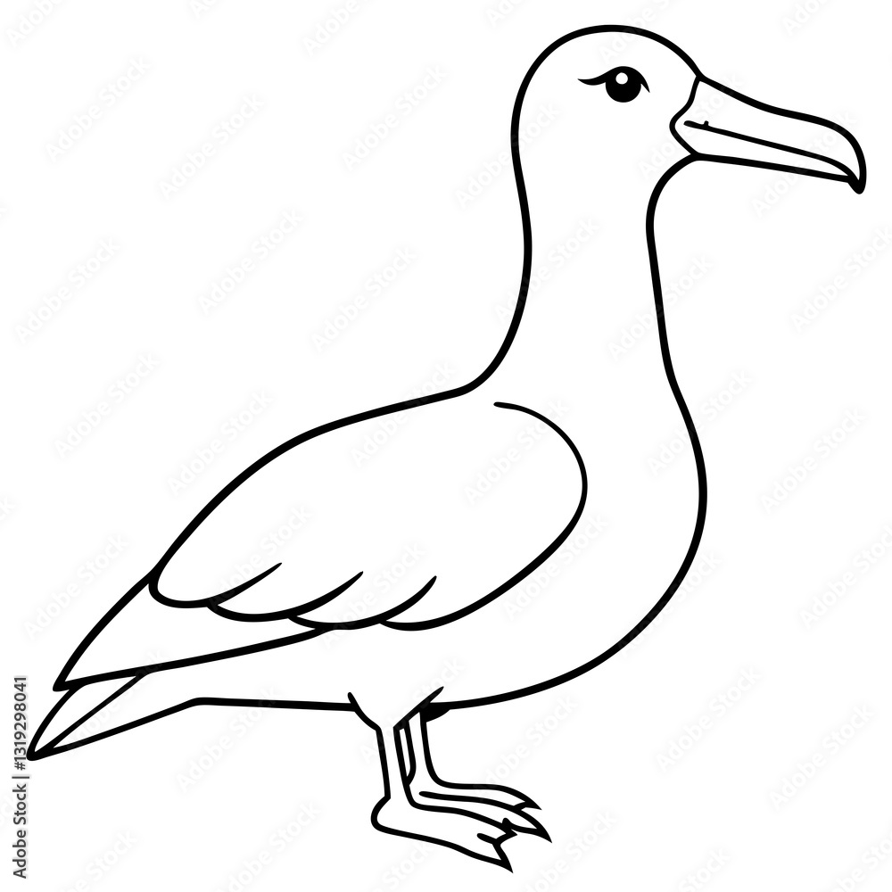 Elegant Albatross Single Line Vector Illustration Elegant Albatross Single Line Vector Illustration