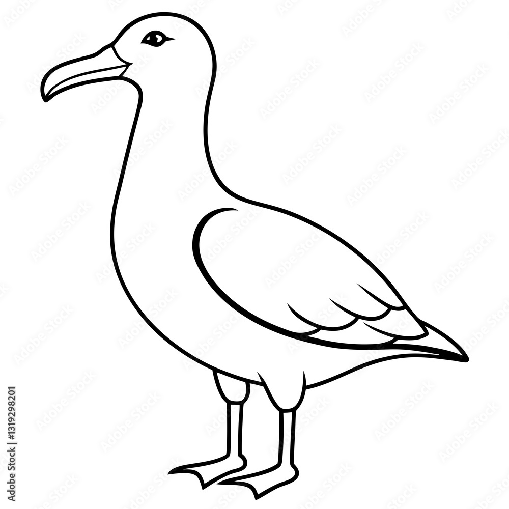 Elegant Albatross Single Line Vector Illustration Elegant Albatross Single Line Vector Illustration