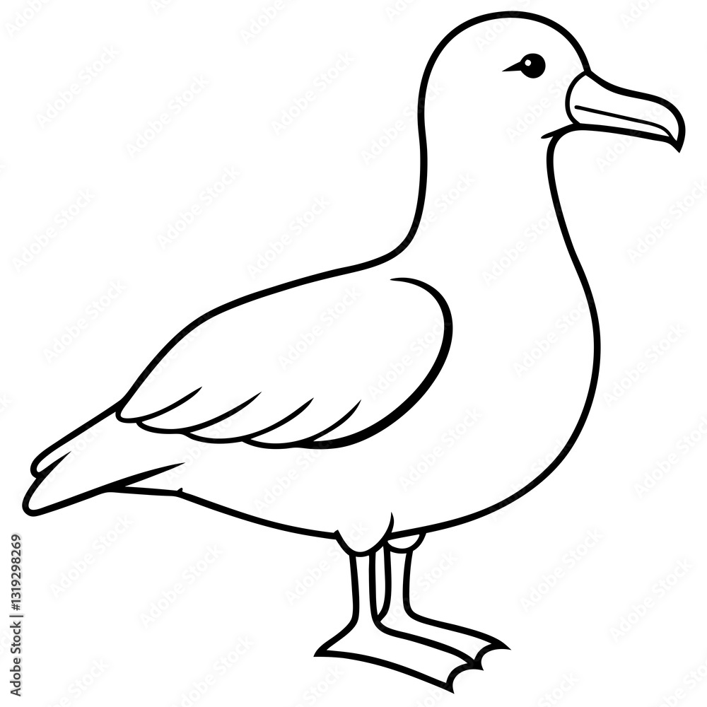 Elegant Albatross Single Line Vector Illustration Elegant Albatross Single Line Vector Illustration