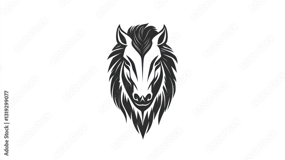Obraz premium Horse head, stylized design, white background, logo use