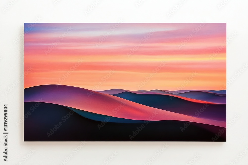 Naklejka premium Ethereal Sand Waves Under a Dramatic Sunset Sky