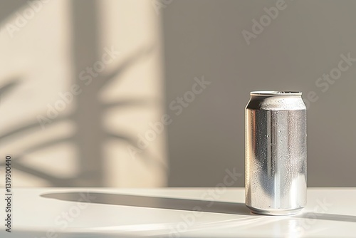 High Resolution Image of a Can of Soda on a White Surface
