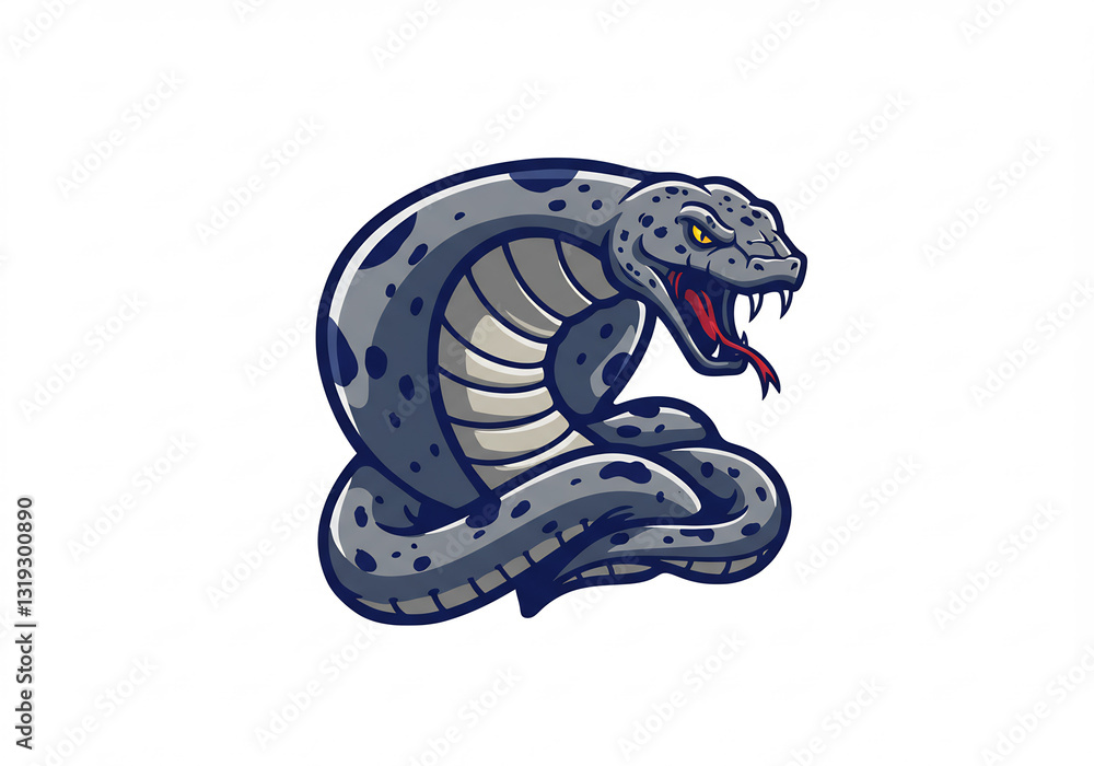 Obraz premium Pixel Art Grey Cobra Illustration Digital Design