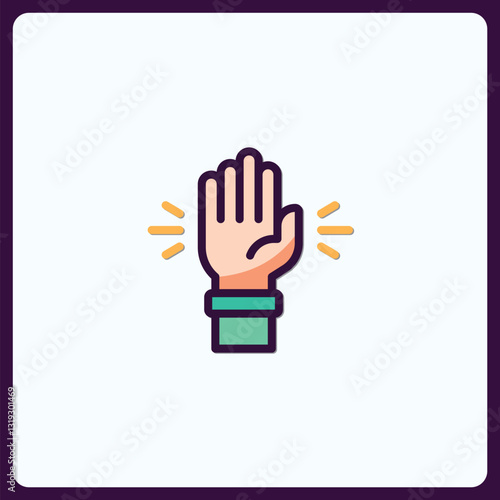 Stylized hand with glowing aura, representing volunteerism and participation