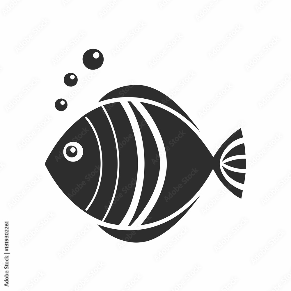 Obraz premium Minimalist Fish Silhouette clean and Professional Vector