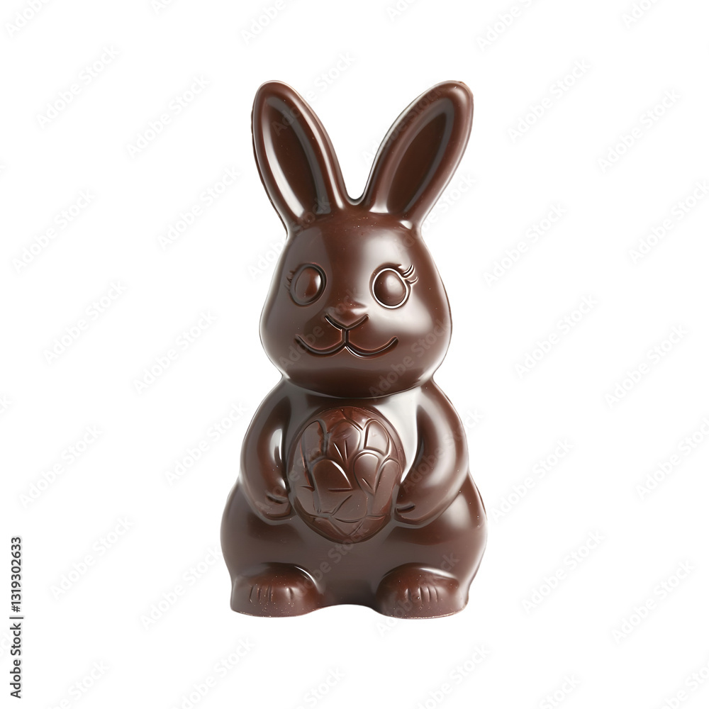 Obraz premium chocolate bunny isolated on transparent background