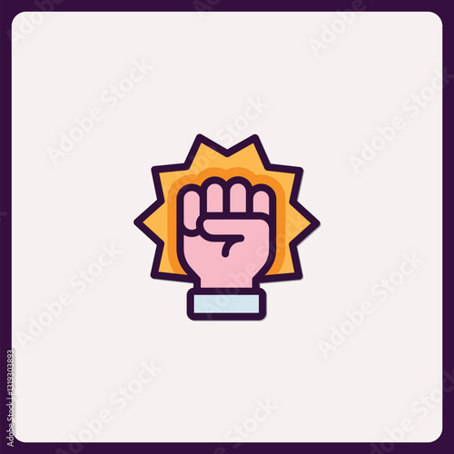 Symbolic representation of power and revolution with fist icon vector