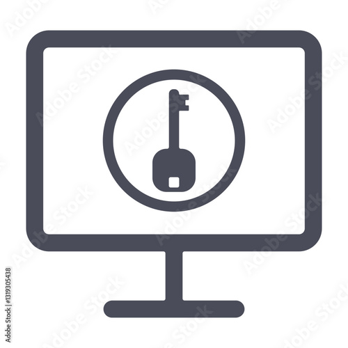 Encryption Lock Icon with Laptop for Digital Security Protection