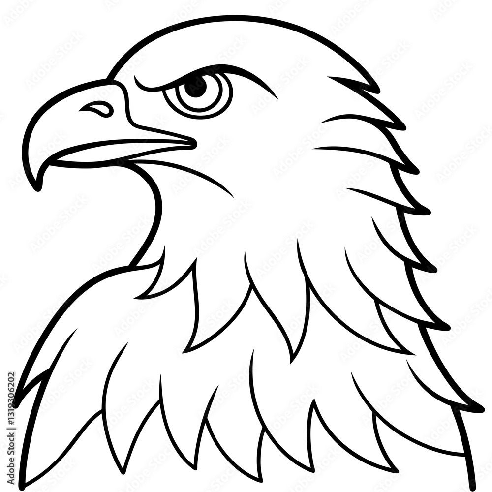 Fototapeta premium Elegant One-Line Eagle Illustration Vector