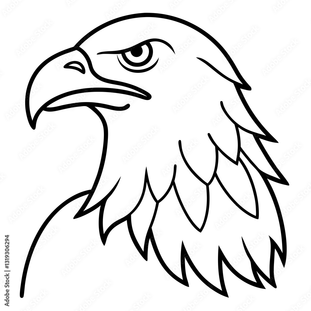 Obraz premium Elegant One-Line Eagle Illustration Vector