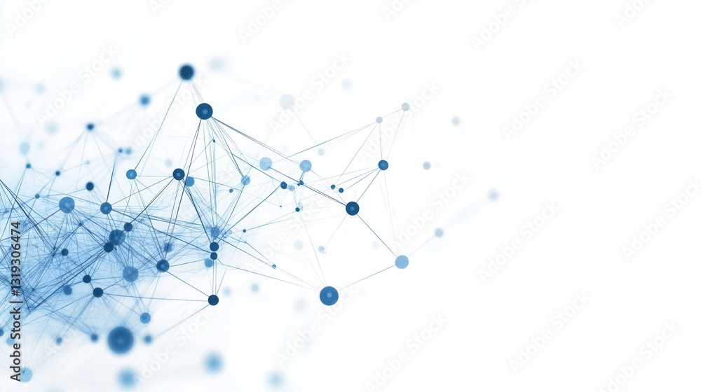 Blue interconnected dots and lines forming network structure on white background. Digital tech, data connection concept visual, suitable as wallpaper. Blue interconnected dots and lines forming network structure on white background. Digital tech, data connection concept visual, suitable as wallpaper.