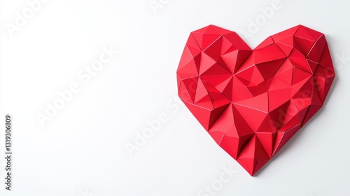 Wallpaper Mural Geometric heart design in bold red color representing love and emotions through abstract patterns and shapes Torontodigital.ca