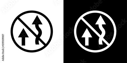 Do not overtake traffic sign pack in black and white colors