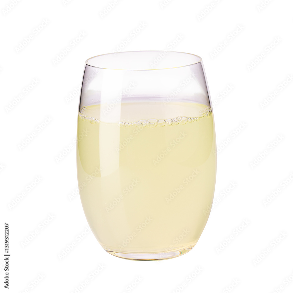 Realistic Transparent Glass of lemon Juice isolated on a transparent background
