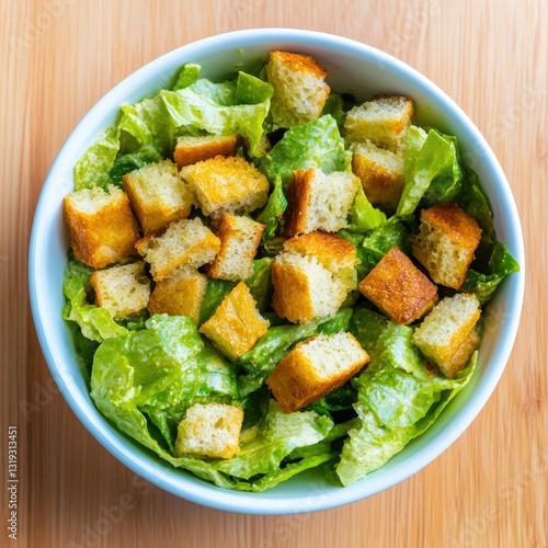 Wallpaper Mural Fresh bowl of caesar salad featuring crisp greens and crunchy croutons ready to enjoy as a nutritious meal option Torontodigital.ca