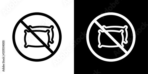 No pillow sign pack in black and white colors