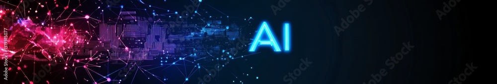 Digital AI letters in futuristic cyber space with deep blue and magenta neon glow symbolizing smart technology and innovation Digital AI letters in futuristic cyber space with deep blue and magenta neon glow symbolizing smart technology and innovation