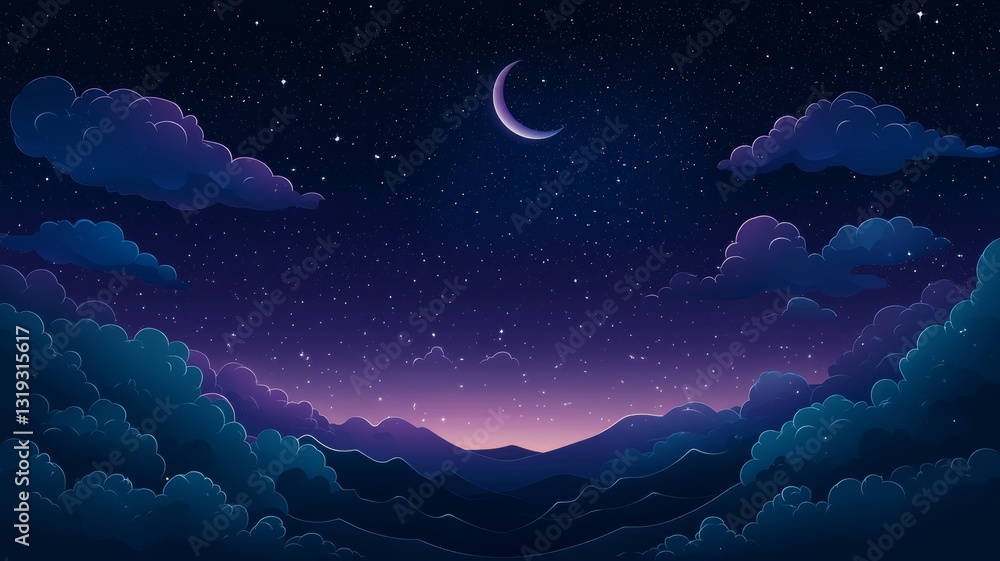 A night sky. Generative AI A night sky. Generative AI