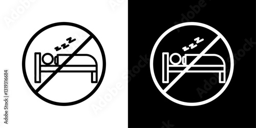 Sleepover ban sign pack in black and white colors