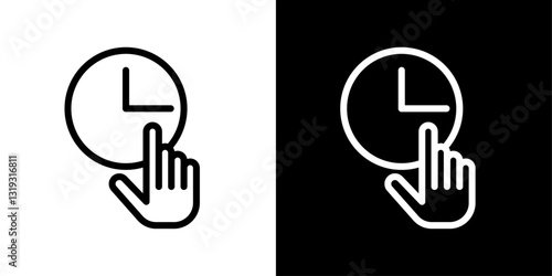 Specify at time icon pack in black and white colors