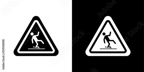 Wet floor sign pack in black and white colors