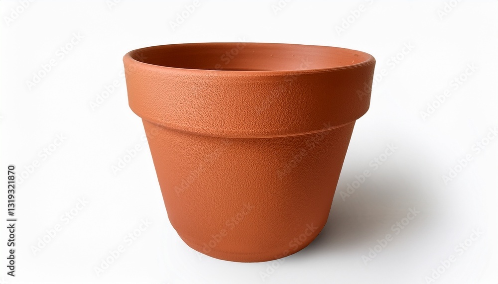 A realistic terracotta clay flower pot with a simple design and smooth surface, ideal for A realistic terracotta clay flower pot with a simple design and smooth surface, ideal for