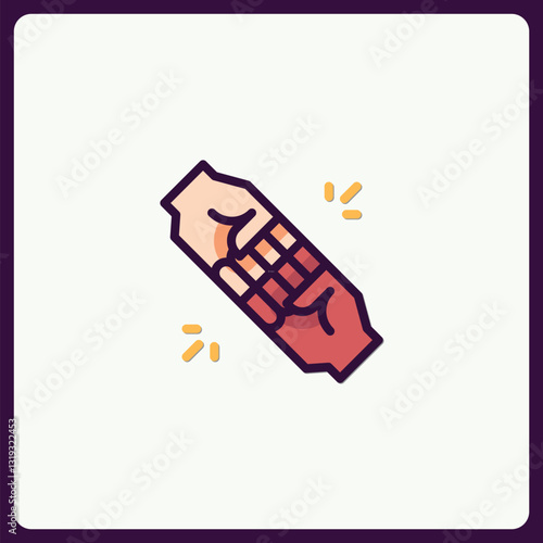 Creative design two hands gripping expressing bonding icon vector illustration