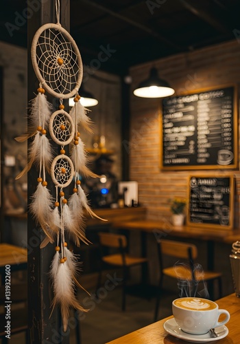 Vintage Coffeehouse with Dream catcher and Artisan Coffee