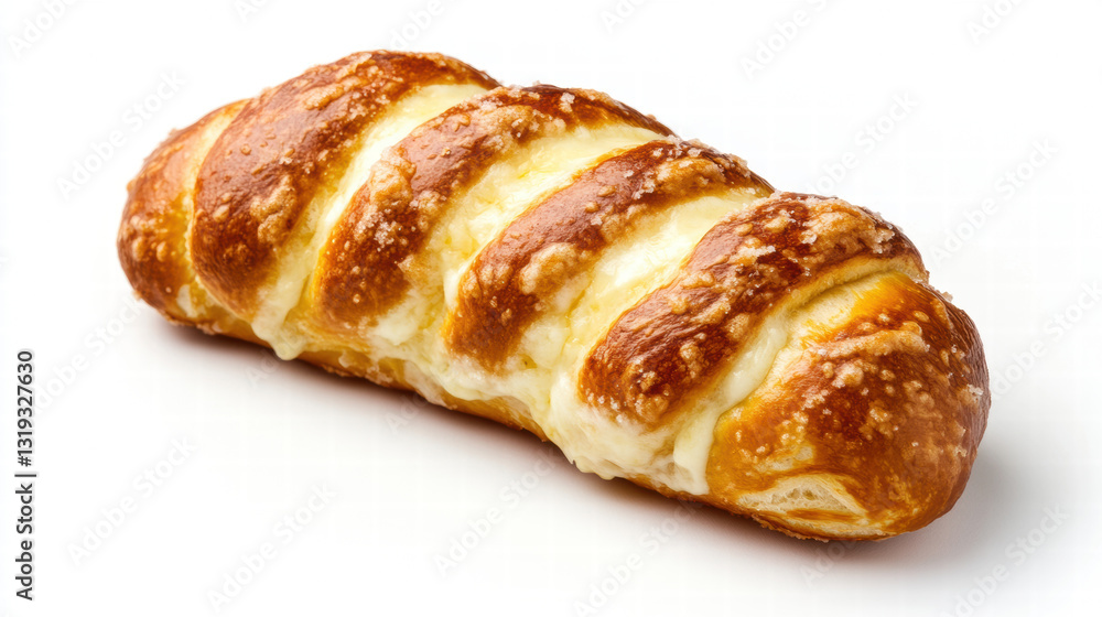 Warm cheese stuffed pretzel with golden brown crust, perfect for snacking Warm cheese stuffed pretzel with golden brown crust, perfect for snacking