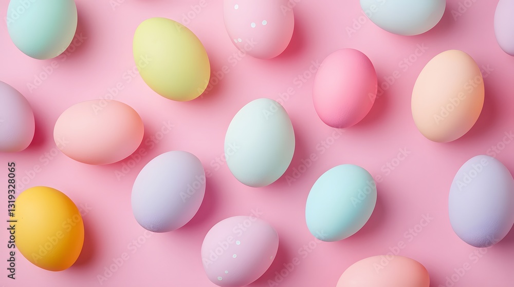 easter eggs in a pink pastel background. easter concept easter eggs in a pink pastel background. easter concept