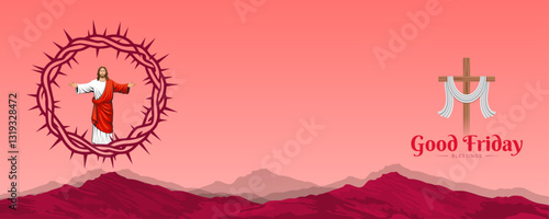 Jesus Christ with Cross Good Friday