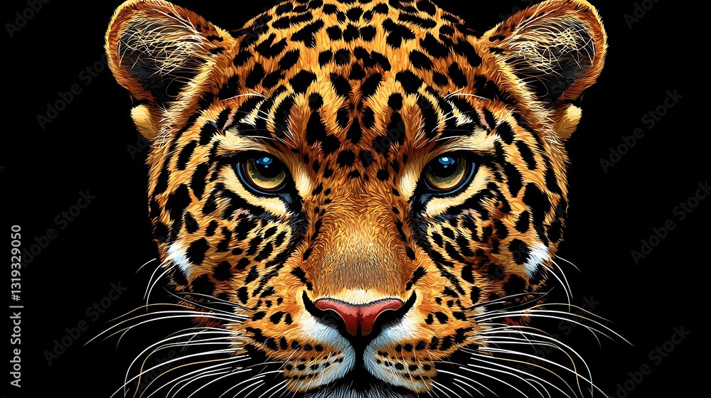 Naklejka premium Jaguar Portrait for Dark Background.