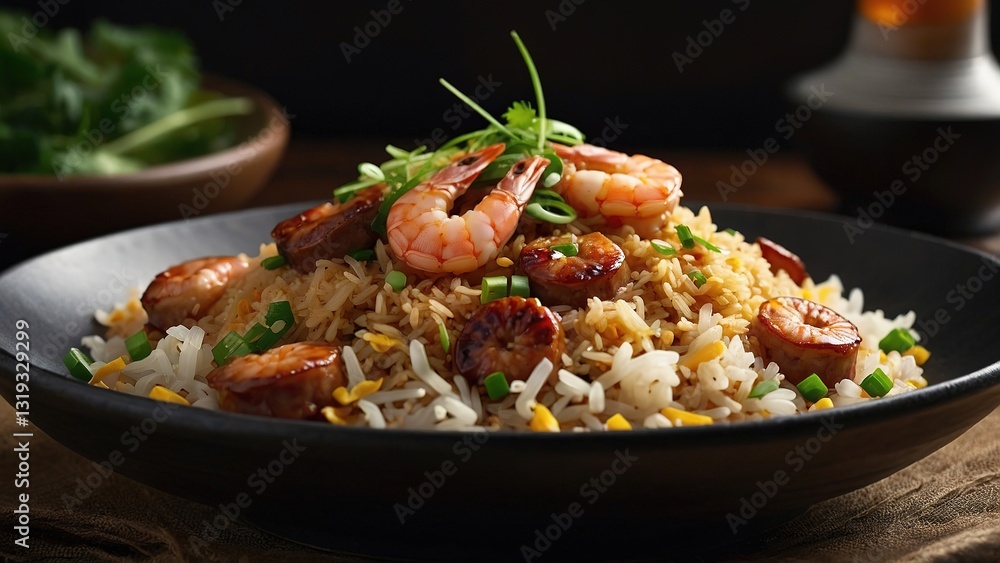 Delicious Fried Rice with Shrimp and a Rich Yellow Yolk Delicious Fried Rice with Shrimp and a Rich Yellow Yolk