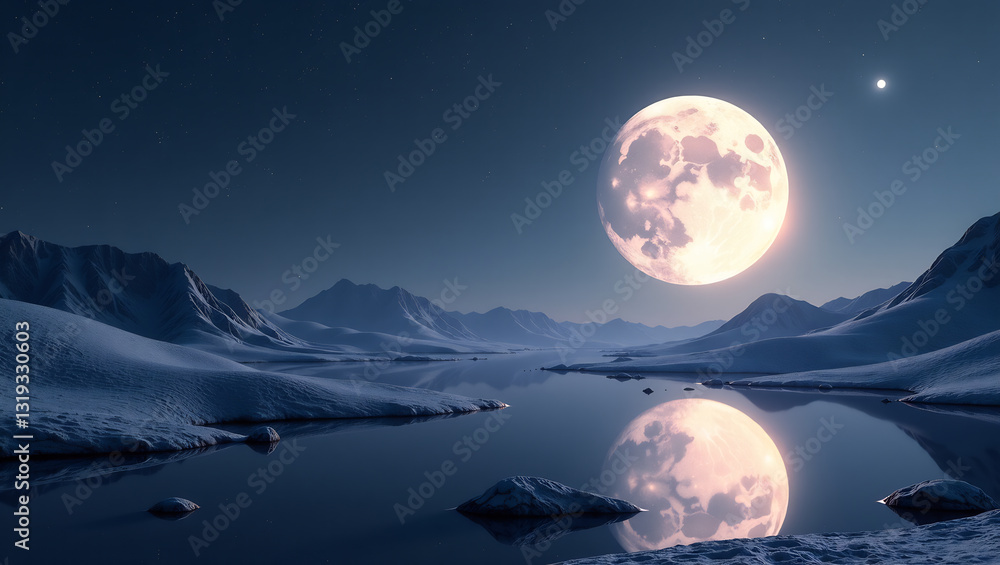 Lunar Dreamscape: Tranquil Reflections on an Alien Moon Lunar Dreamscape: Tranquil Reflections on an Alien Moon