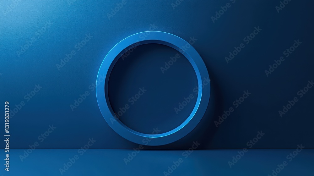 Empty Circle Display in Dark Blue Studio Empty Circle Display in Dark Blue Studio